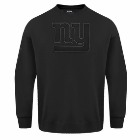 NFL NEW YORK GIANTS NEUTRAL DROP SHOULDER FLEECE CREWNECK (BLACK)