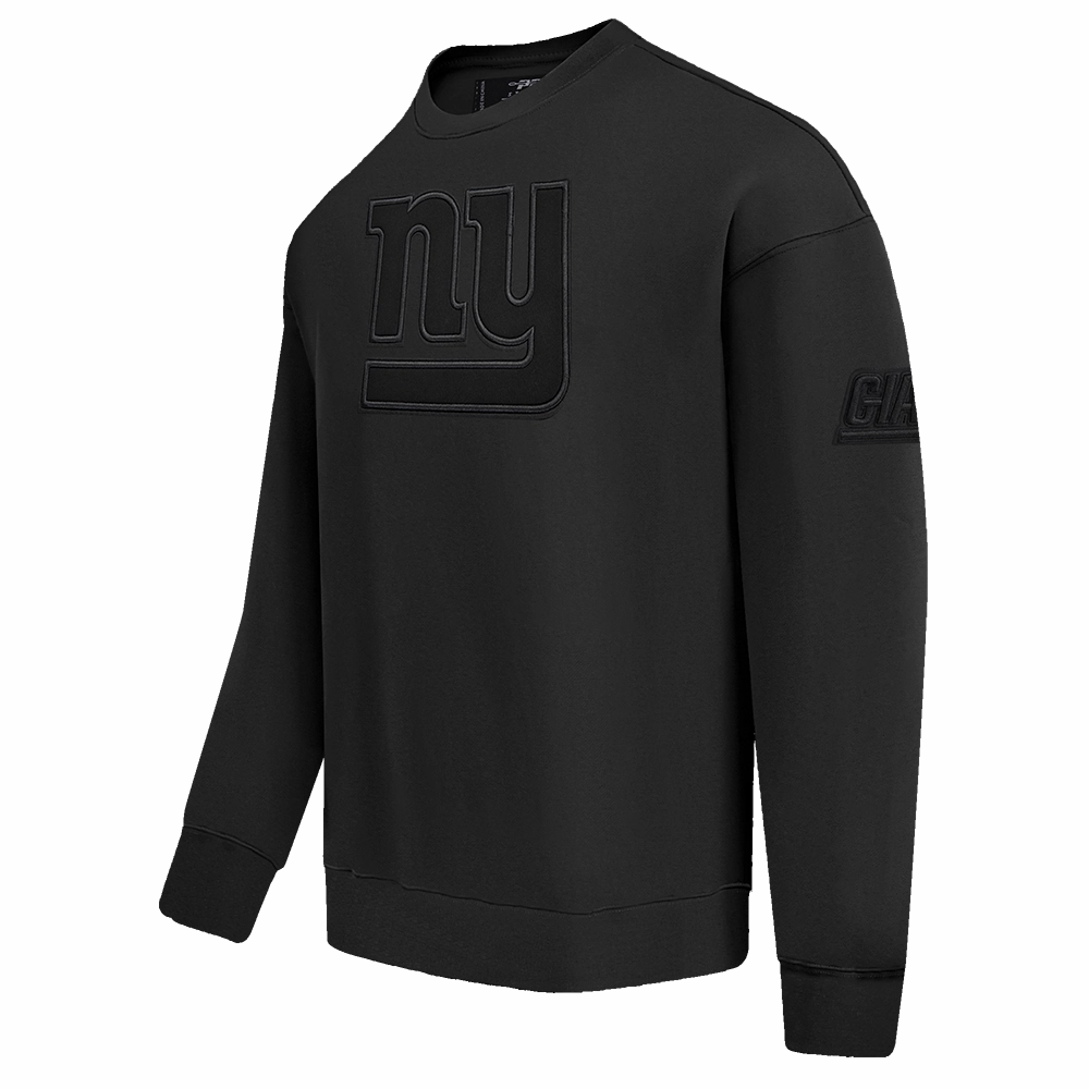 NFL NEW YORK GIANTS NEUTRAL DROP SHOULDER FLEECE CREWNECK (BLACK)