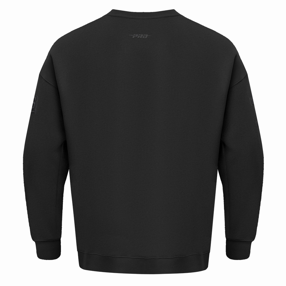 NFL NEW YORK GIANTS NEUTRAL DROP SHOULDER FLEECE CREWNECK (BLACK)