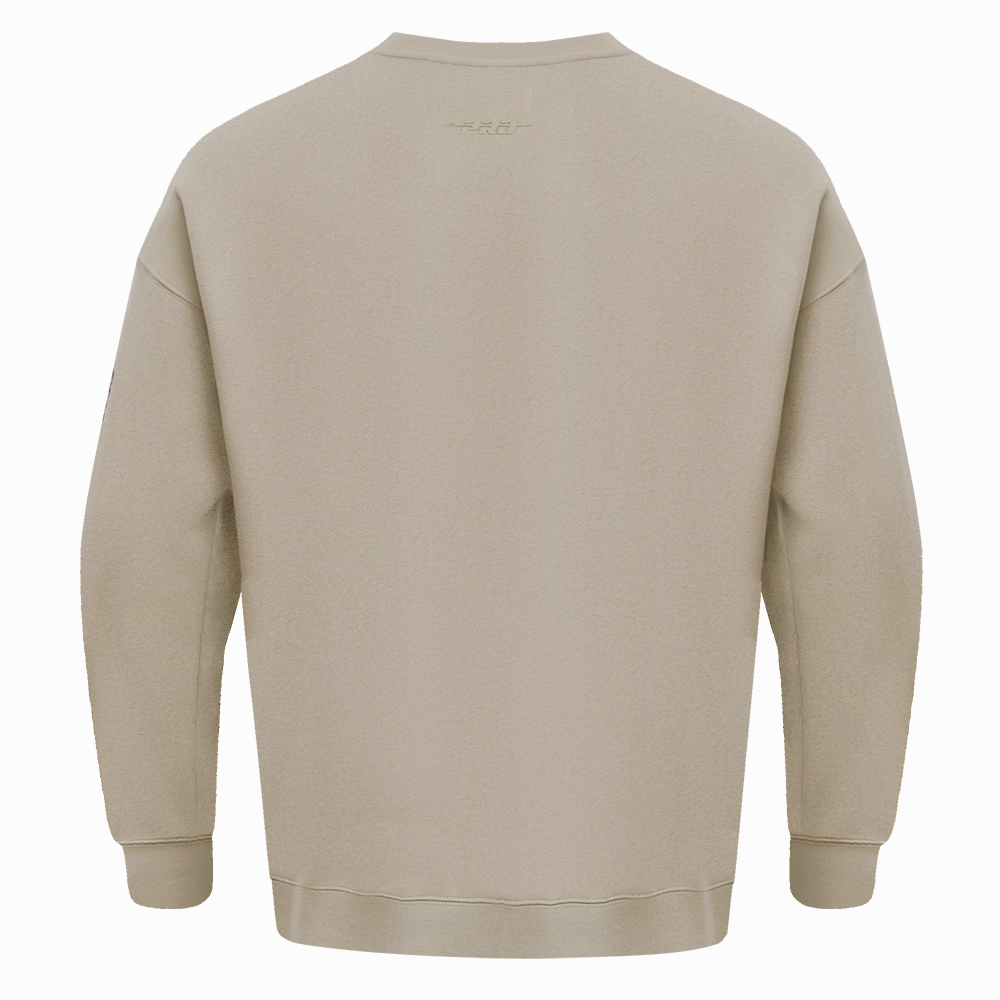 NFL NEW YORK GIANTS NEUTRAL DROP SHOULDER FLEECE CREWNECK (TAUPE)
