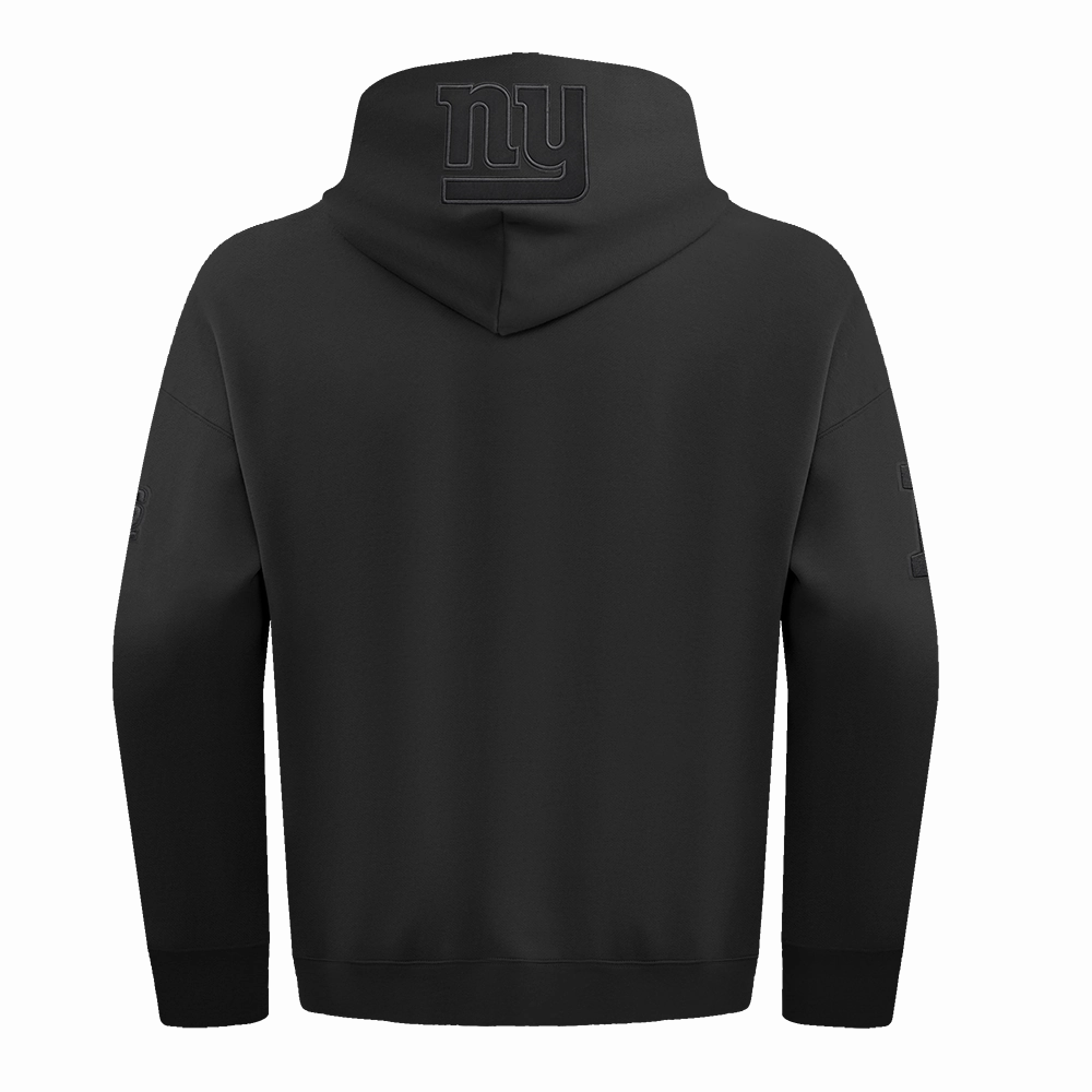 NFL NEW YORK GIANTS NEUTRAL DROP SHOULDER FLEECE PULLOVER HOODIE (BLACK)