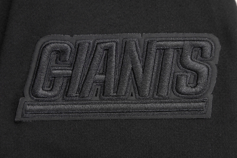 NFL NEW YORK GIANTS NEUTRAL DROP SHOULDER FLEECE PULLOVER HOODIE (BLACK)