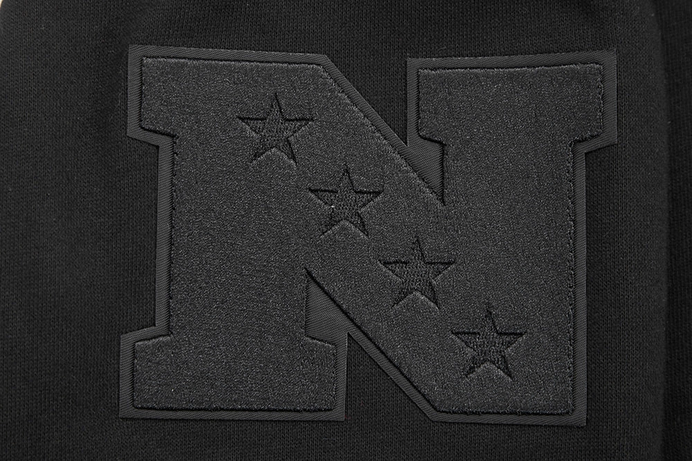 NFL NEW YORK GIANTS NEUTRAL DROP SHOULDER FLEECE PULLOVER HOODIE (BLACK)