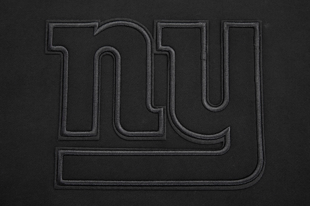 NFL NEW YORK GIANTS NEUTRAL DROP SHOULDER FLEECE PULLOVER HOODIE (BLACK)