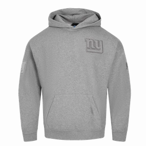 NFL NEW YORK GIANTS NEUTRAL MEN'S DROP SHOULDER PULLOVER HOODIE (DARK HEATHER GRAY)