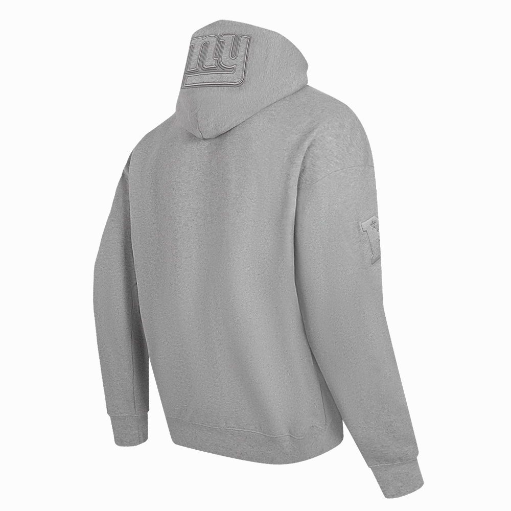 NFL NEW YORK GIANTS NEUTRAL MEN'S DROP SHOULDER PULLOVER HOODIE (DARK HEATHER GRAY)