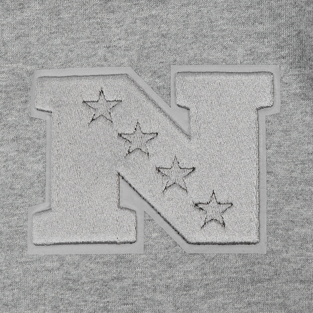 NFL NEW YORK GIANTS NEUTRAL MEN'S DROP SHOULDER PULLOVER HOODIE (DARK HEATHER GRAY)