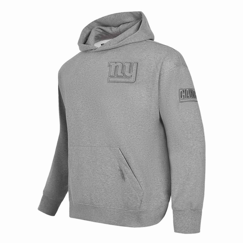 NFL NEW YORK GIANTS NEUTRAL MEN'S DROP SHOULDER PULLOVER HOODIE (DARK HEATHER GRAY)