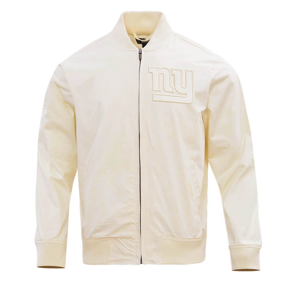 NFL NEW YORK GIANTS NEUTRAL MEN'S TWILL JACKET (EGGSHELL)