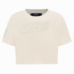 NFL NEW YORK GIANTS NEUTRAL WOMEN'S BOXY TEE (EGGSHELL)