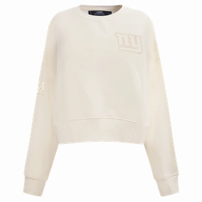 NFL NEW YORK GIANTS NEUTRAL WOMEN'S CREWNECK (EGGSHELL)