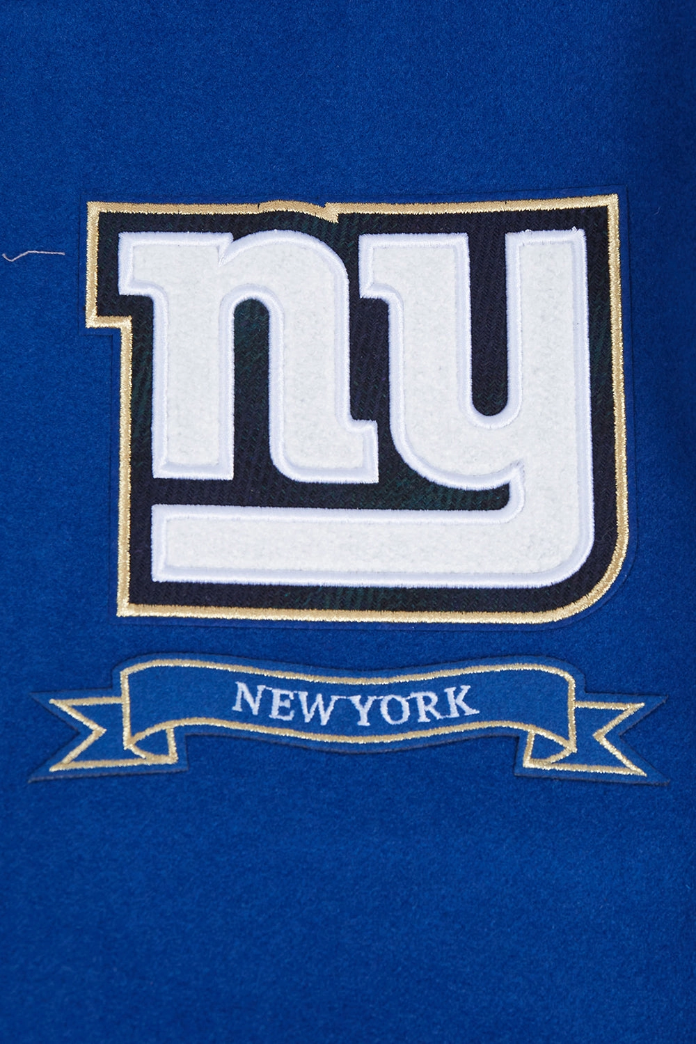 NFL NEW YORK GIANTS PRO PREP MEN'S WOOL VARSITY JACKET (DODGER BLUE/WHITE)