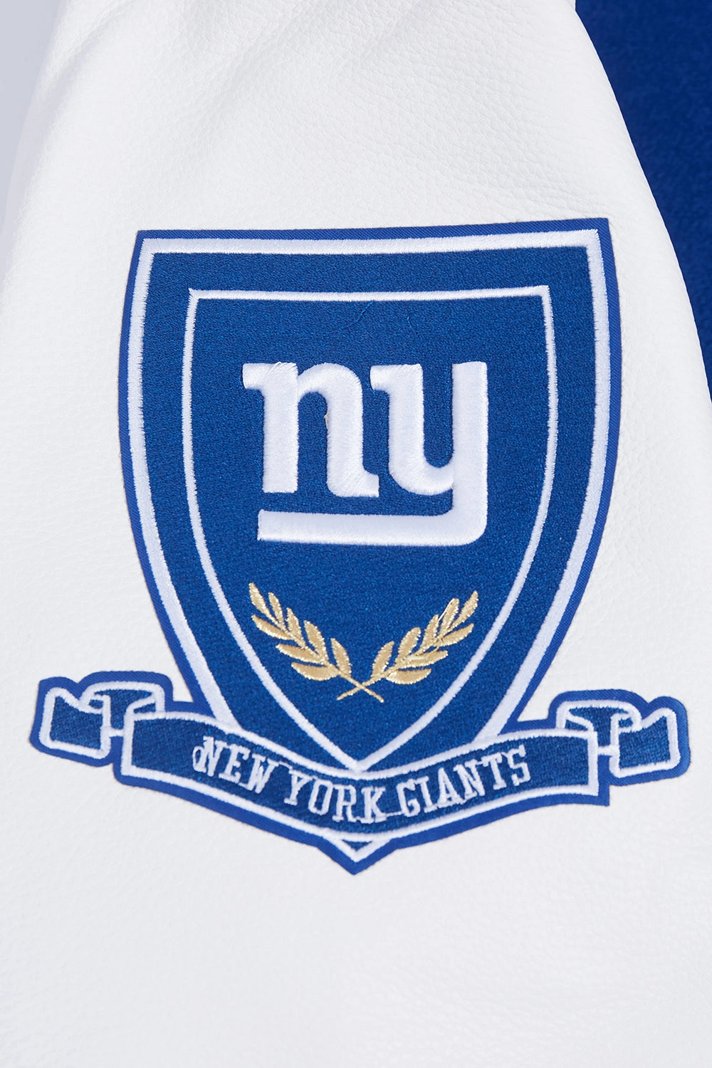 NFL NEW YORK GIANTS PRO PREP MEN'S WOOL VARSITY JACKET (DODGER BLUE/WHITE)