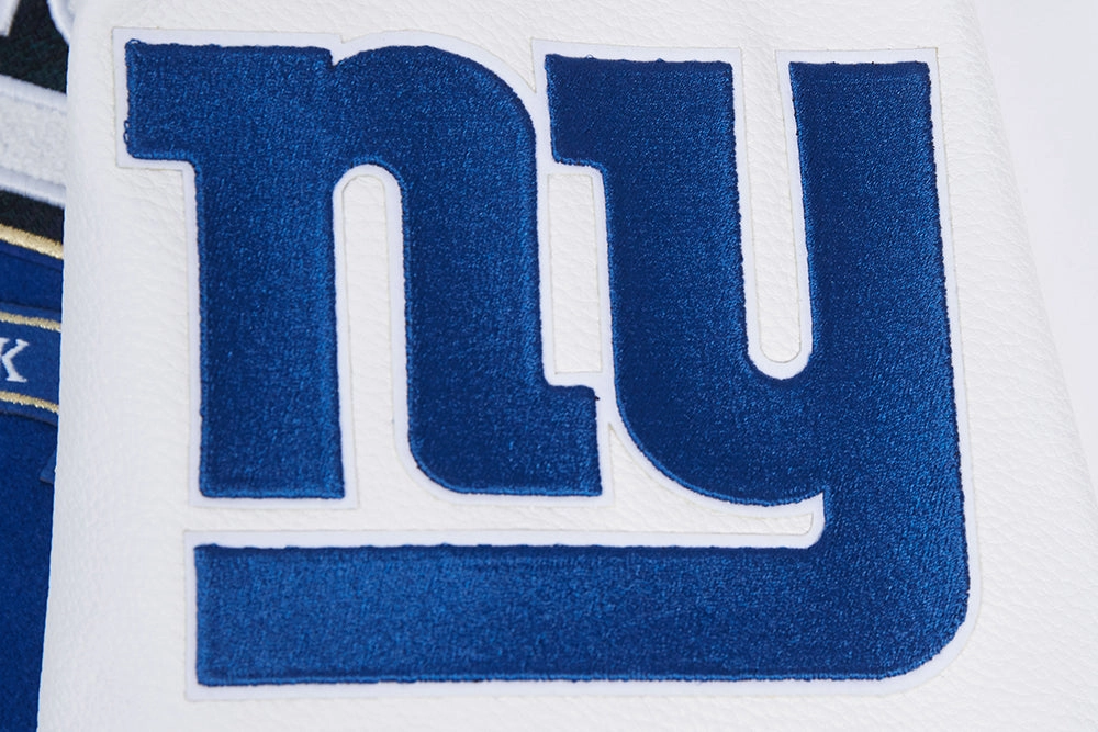 NFL NEW YORK GIANTS PRO PREP MEN'S WOOL VARSITY JACKET (DODGER BLUE/WHITE)