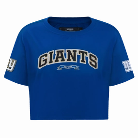NFL NEW YORK GIANTS PRO PREP SINGLE JERSEY BOXY WOMEN'S TEE (DODGER BLUE)