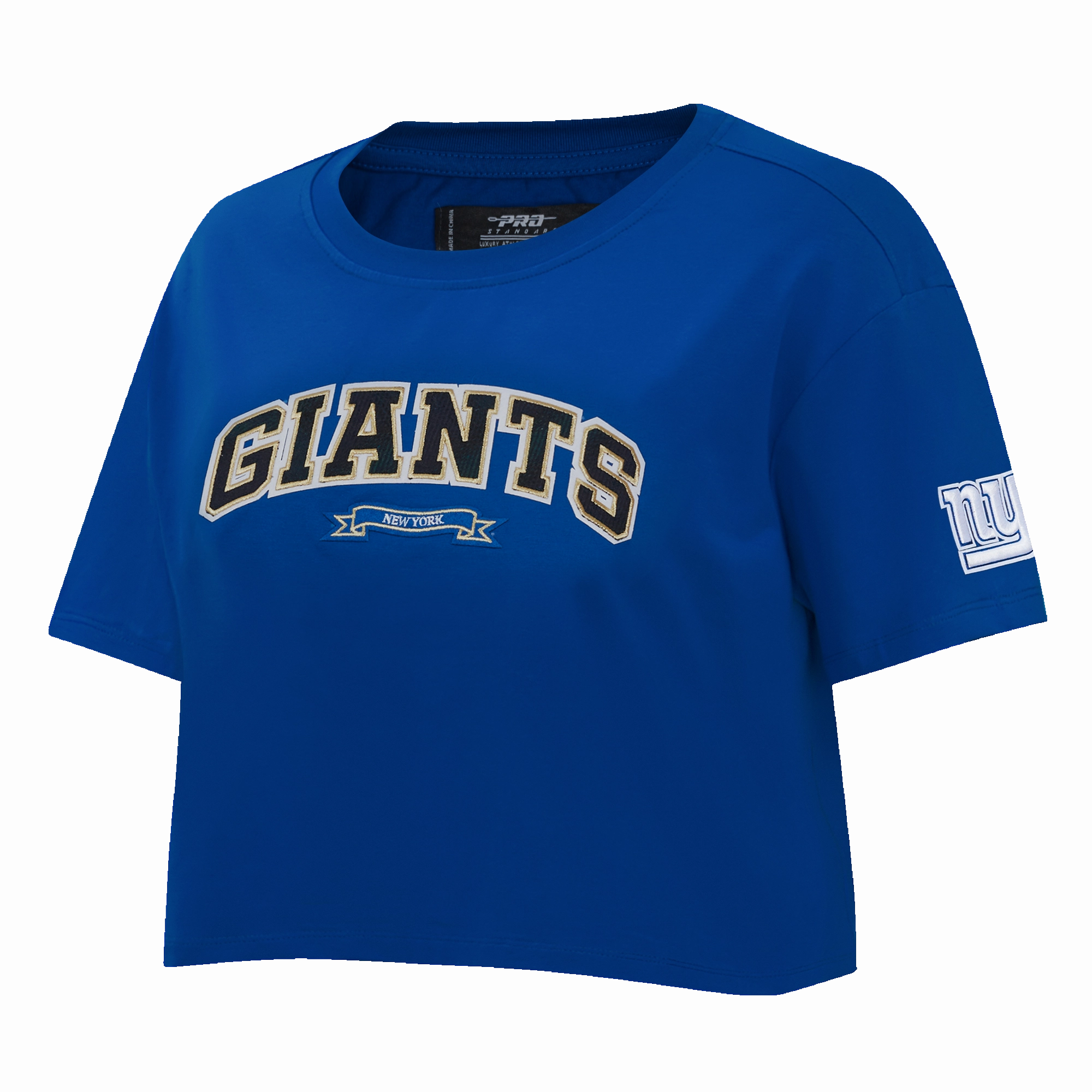 NFL NEW YORK GIANTS PRO PREP SINGLE JERSEY BOXY WOMEN'S TEE (DODGER BLUE)