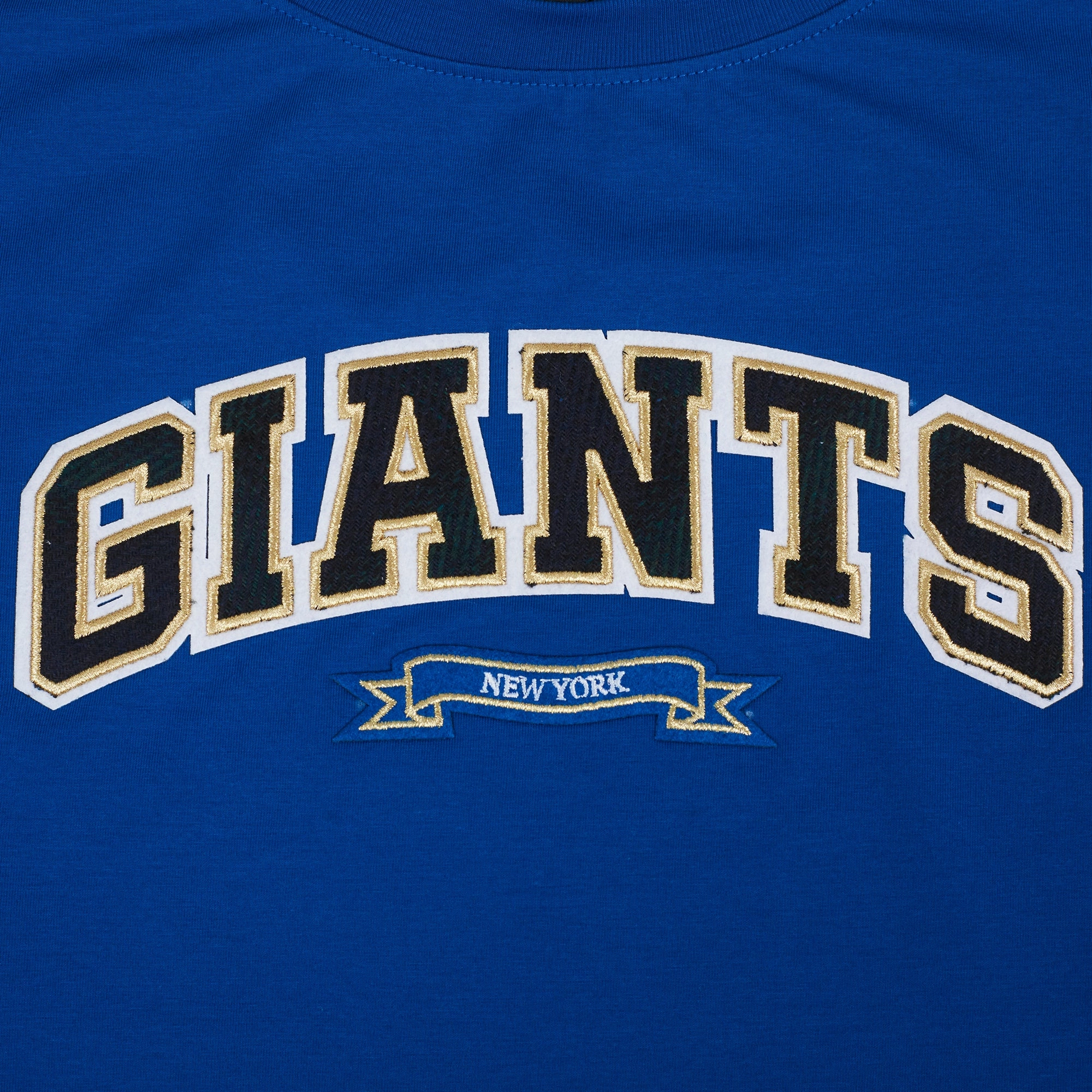NFL NEW YORK GIANTS PRO PREP SINGLE JERSEY BOXY WOMEN'S TEE (DODGER BLUE)