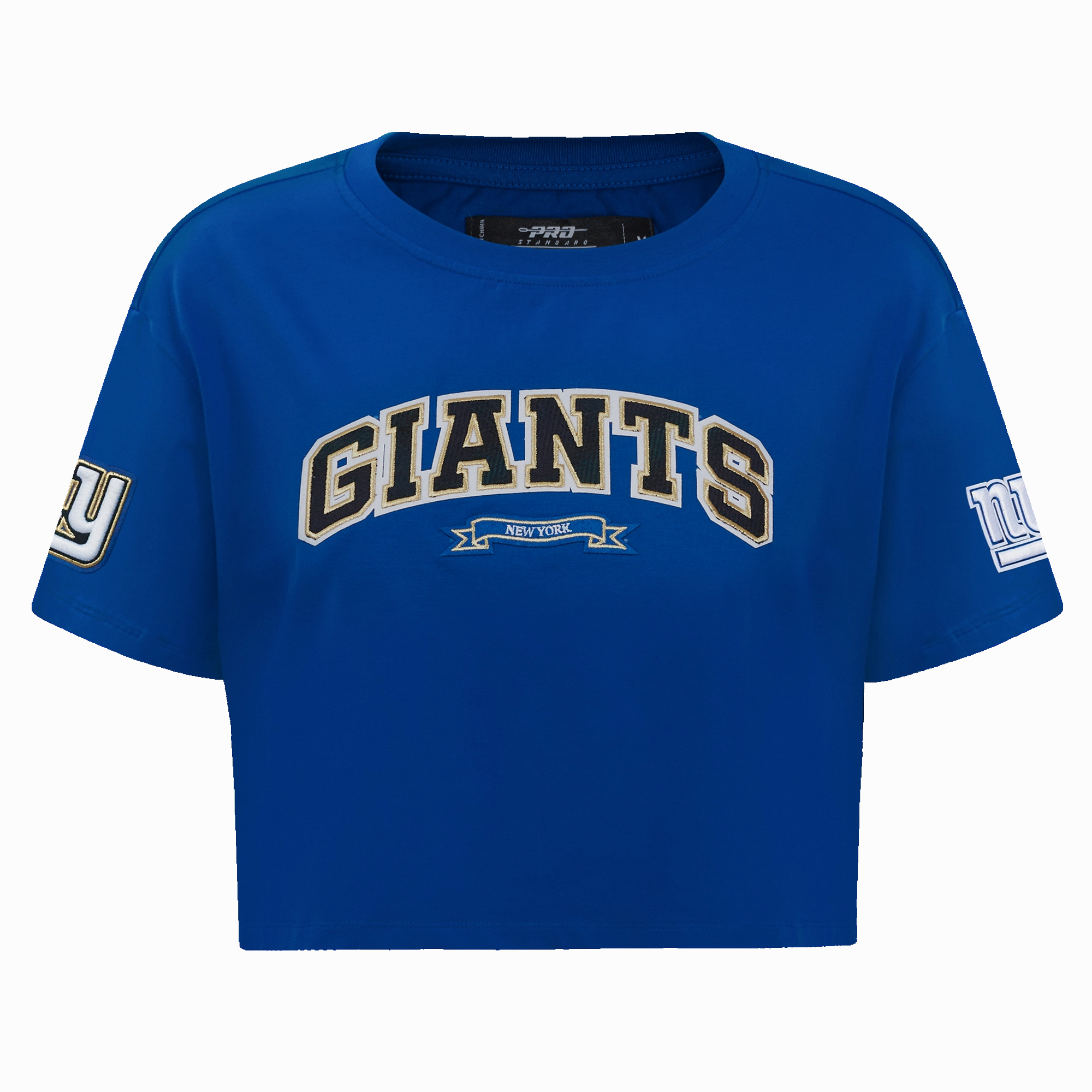 NFL NEW YORK GIANTS PRO PREP SINGLE JERSEY BOXY WOMEN'S TEE (DODGER BLUE)