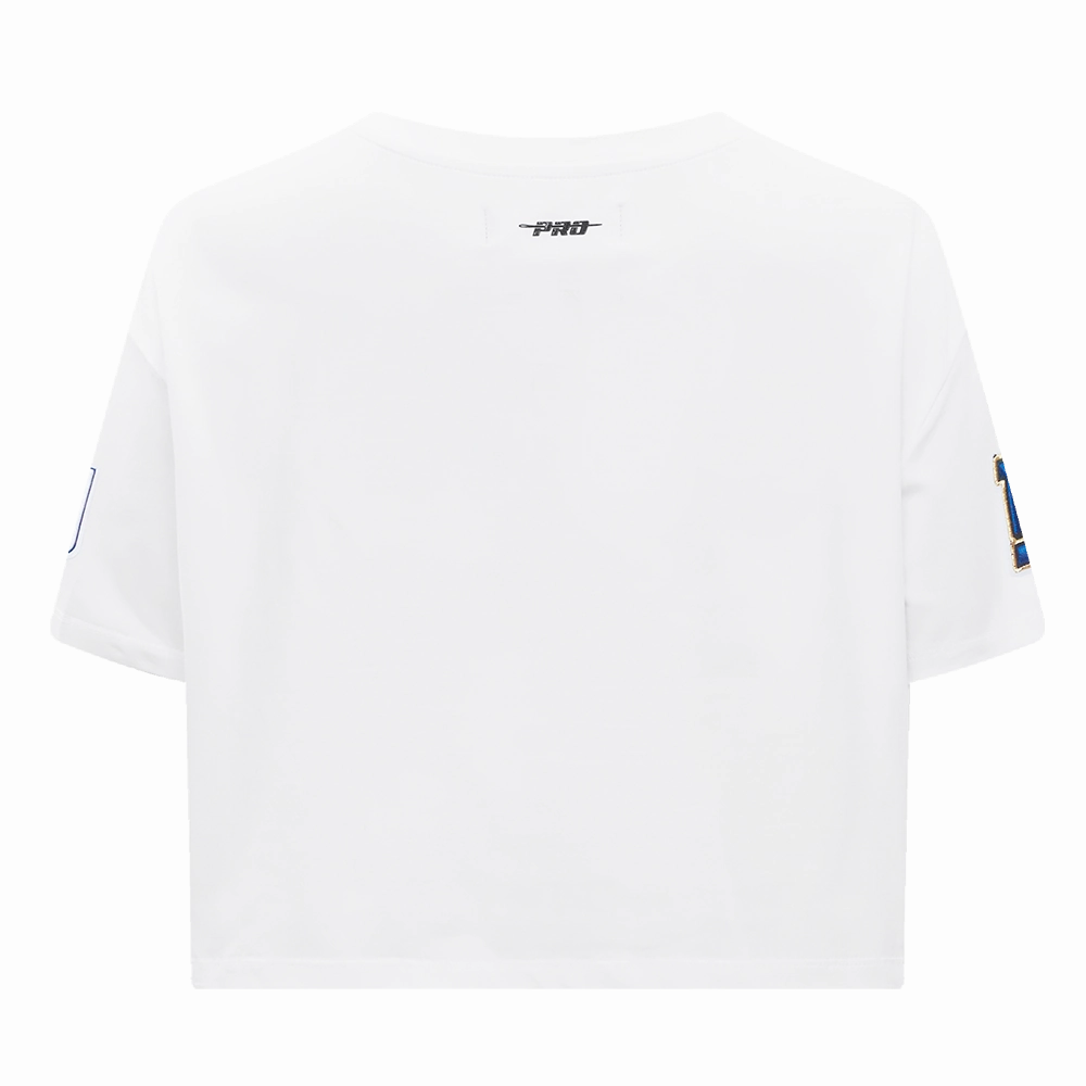 NFL NEW YORK GIANTS PRO PREP SINGLE JERSEY BOXY WOMEN'S TEE (WHITE)