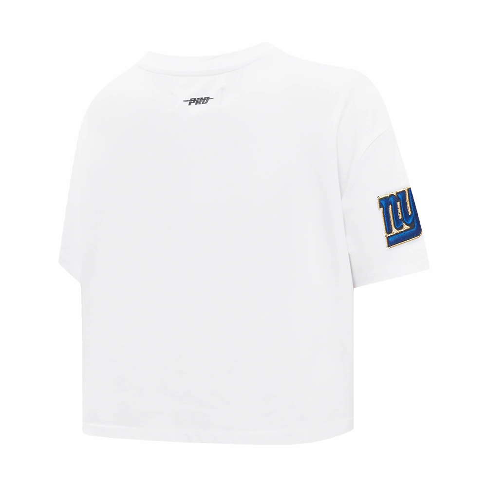 NFL NEW YORK GIANTS PRO PREP SINGLE JERSEY BOXY WOMEN'S TEE (WHITE)