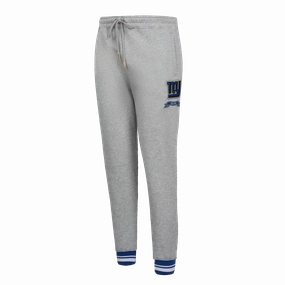 NFL NEW YORK GIANTS PRO PREP W RIB FLEECE WOMEN'S SWEATPANT (HEATHER GREY/DODGER BLUE)
