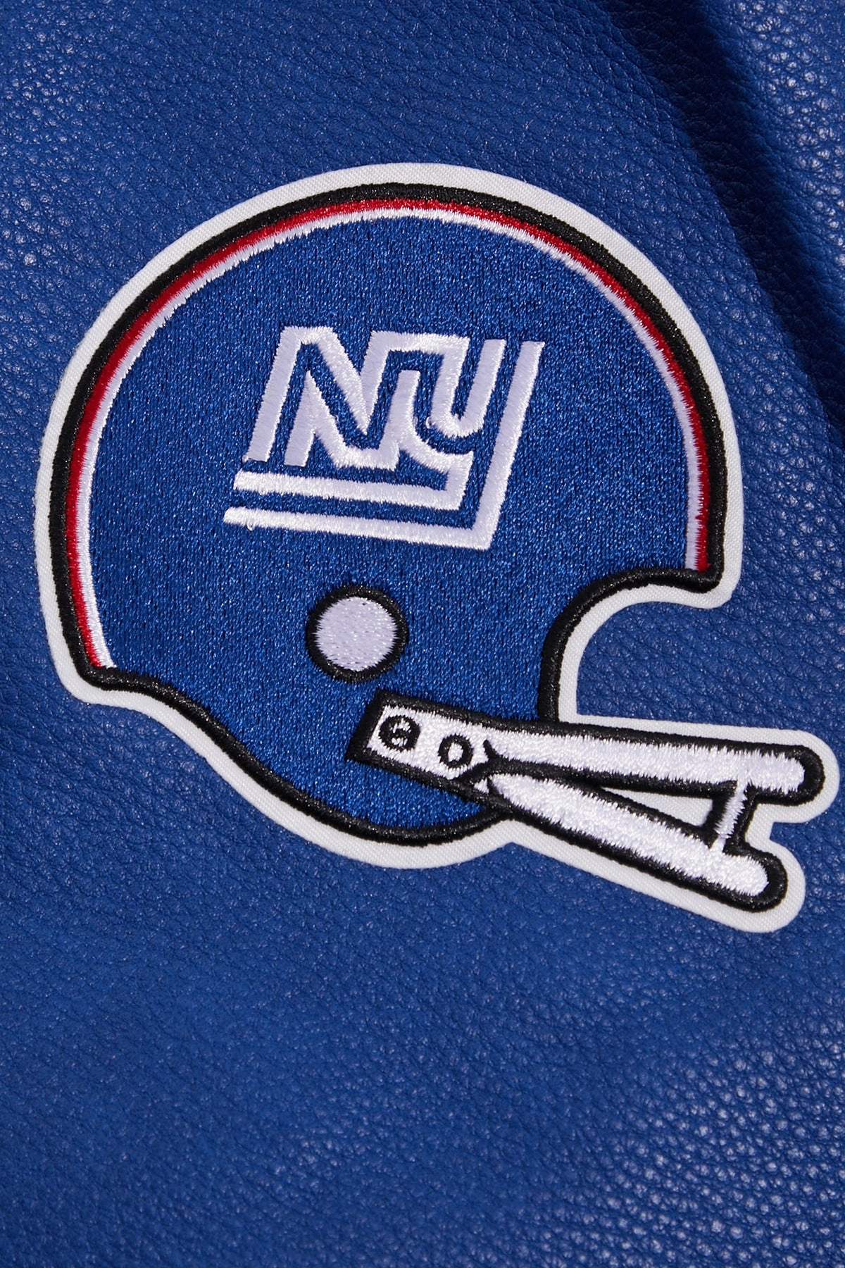 NFL NEW YORK GIANTS RETRO CLASSIC MEN'S RIB WOOL VARSITY JACKET (EGGSHELL/DODGER BLUE)