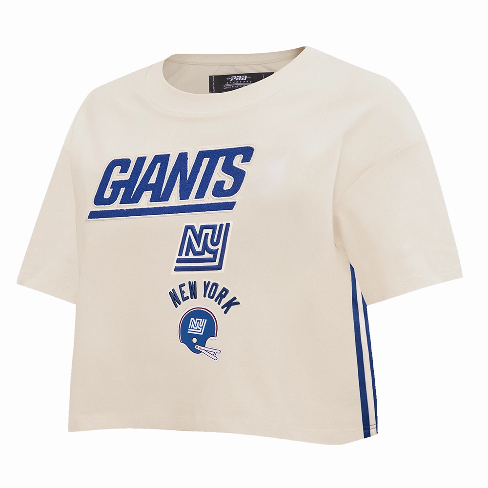 NFL NEW YORK GIANTS RETRO CLASSIC WOMEN'S BOXY TEE (EGGSHELL)