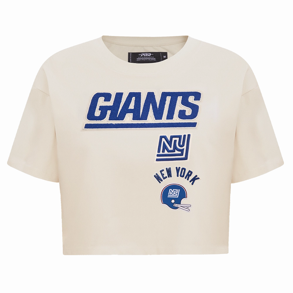 NFL NEW YORK GIANTS RETRO CLASSIC WOMEN'S BOXY TEE (EGGSHELL)