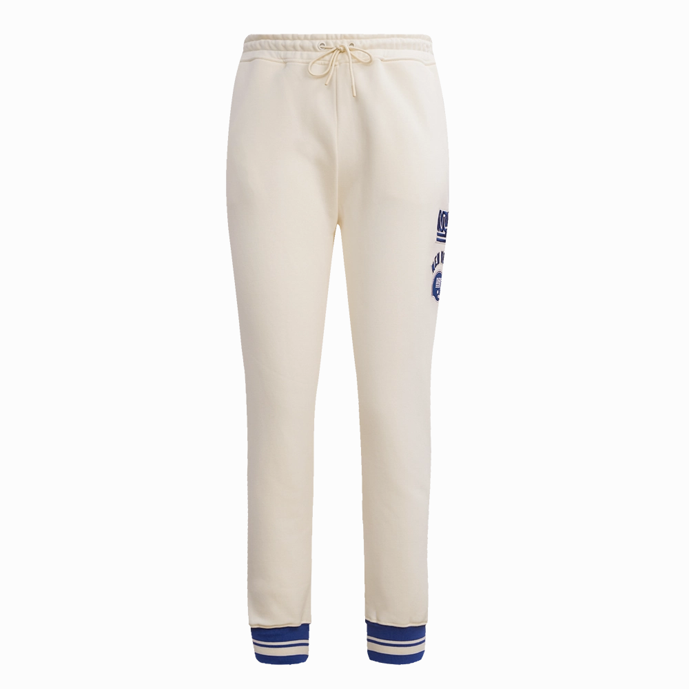 NFL NEW YORK GIANTS RETRO CLASSIC WOMEN'S RIB SWEATPANT (EGGSHELL/DODGER BLUE)