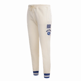 NFL NEW YORK GIANTS RETRO CLASSIC WOMEN'S RIB SWEATPANT (EGGSHELL/DODGER BLUE)