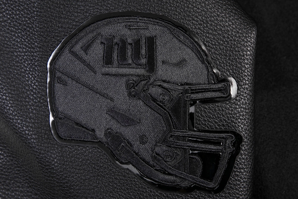 NFL NEW YORK GIANTS TRIPLE BLACK MEN'S WOOL VARSITY JACKET (TRIPLE BLACK MEN'S)