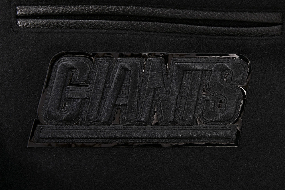 NFL NEW YORK GIANTS TRIPLE BLACK MEN'S WOOL VARSITY JACKET (TRIPLE BLACK MEN'S)