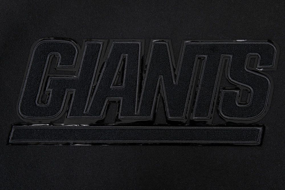 NFL NEW YORK GIANTS TRIPLE BLACK MEN'S WOOL VARSITY JACKET (TRIPLE BLACK MEN'S)
