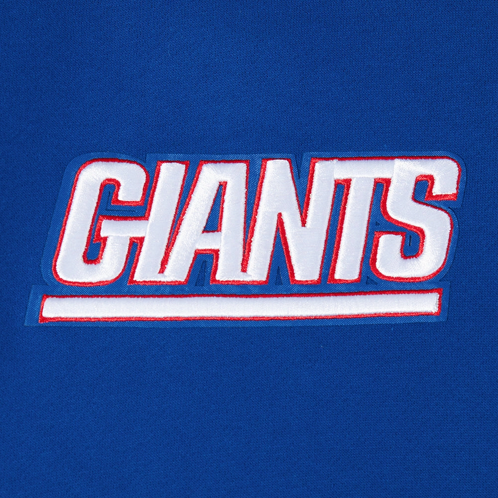 NFL NEW YORK GIANTS WINGSPAN MEN'S DROP SHOULDER FLEECE PULLOVER HOODIE (DODGER BLUE)