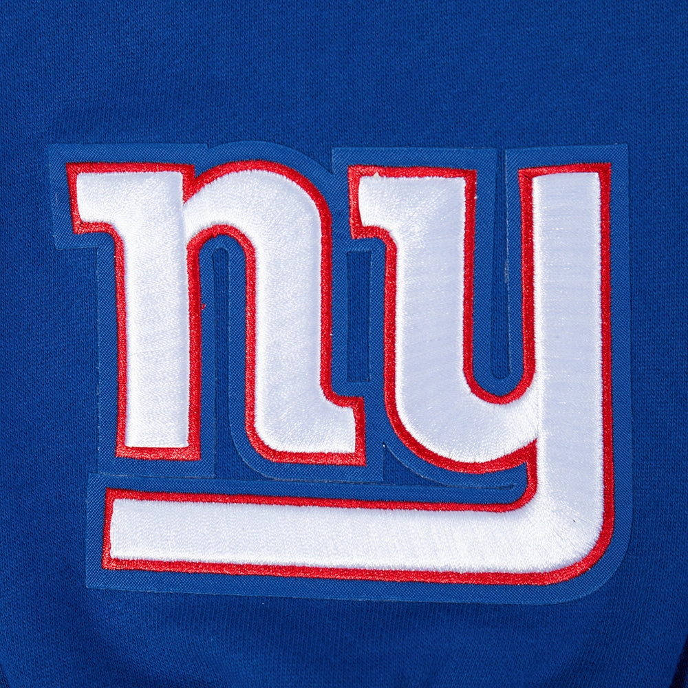 NFL NEW YORK GIANTS WINGSPAN MEN'S DROP SHOULDER FLEECE PULLOVER HOODIE (DODGER BLUE)
