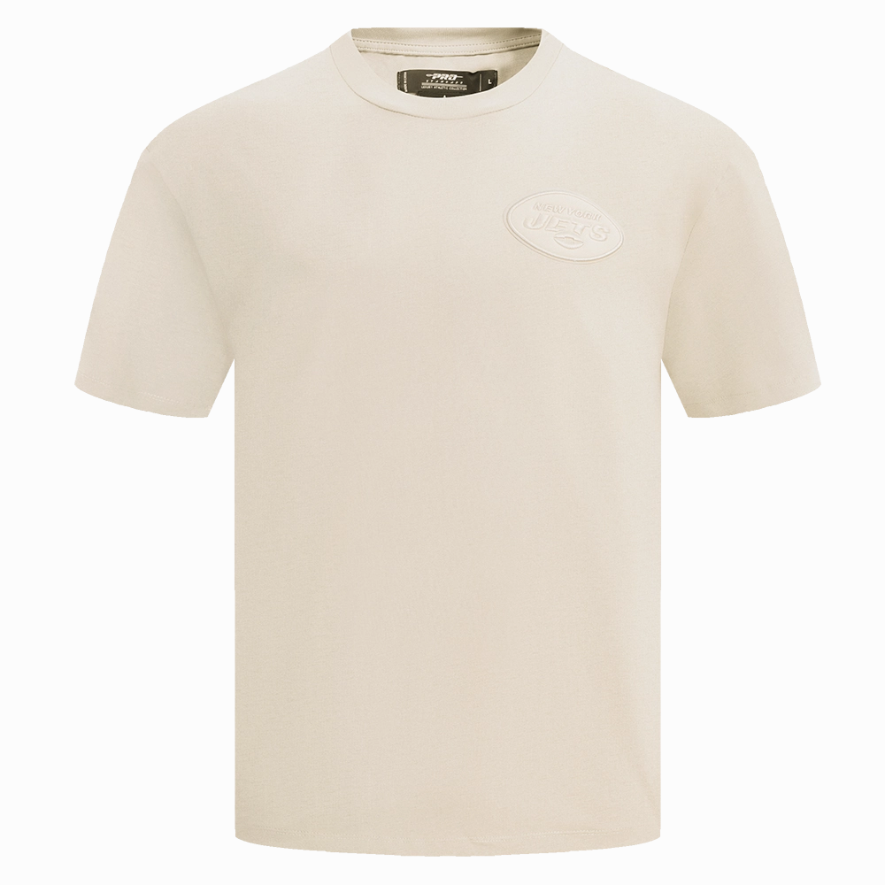 NFL NEW YORK JETS NEUTRAL COTTON JERSEY DROP SHOULDER TEE (EGGSHELL)