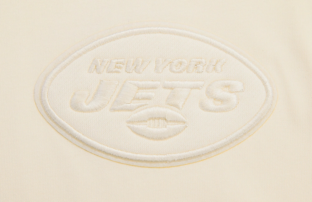 NFL NEW YORK JETS NEUTRAL COTTON JERSEY DROP SHOULDER TEE (EGGSHELL)
