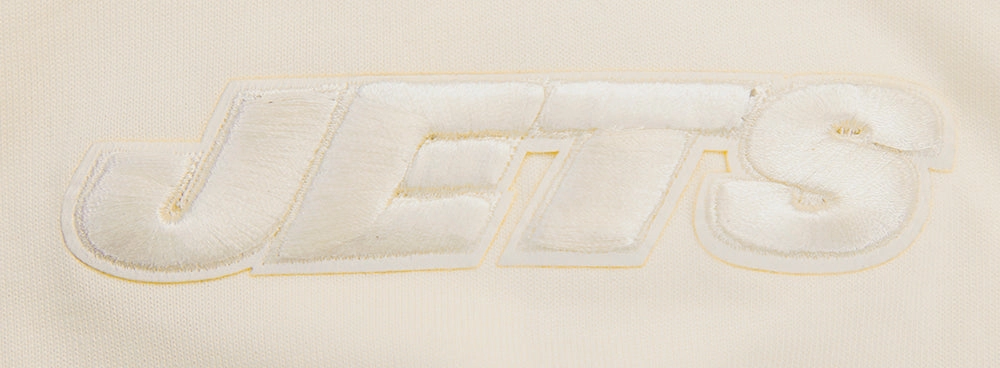 NFL NEW YORK JETS NEUTRAL COTTON JERSEY DROP SHOULDER TEE (EGGSHELL)