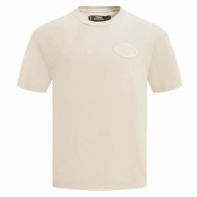 NFL NEW YORK JETS NEUTRAL COTTON JERSEY DROP SHOULDER TEE (EGGSHELL)