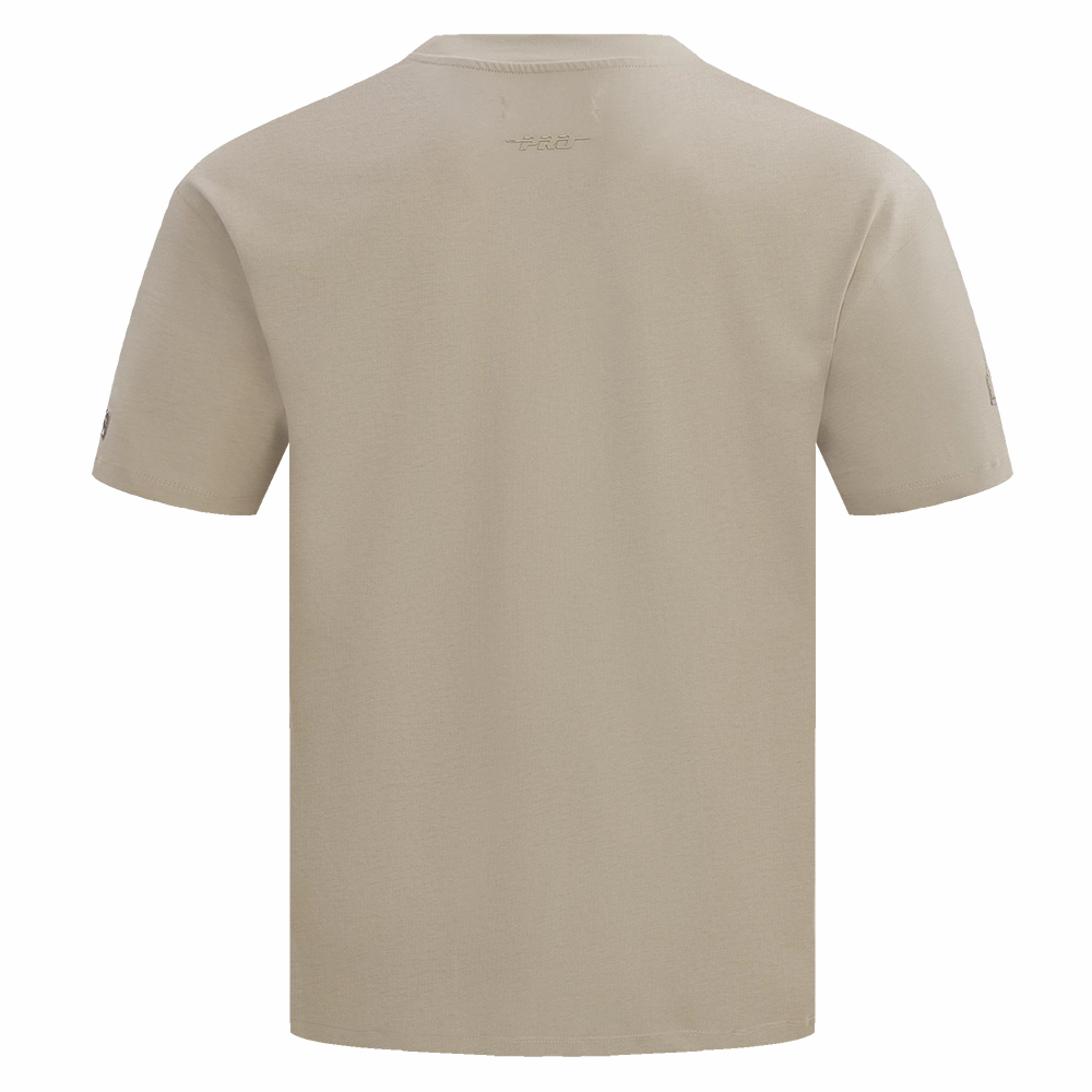 NFL NEW YORK JETS NEUTRAL COTTON JERSEY DROP SHOULDER TEE (TAUPE)