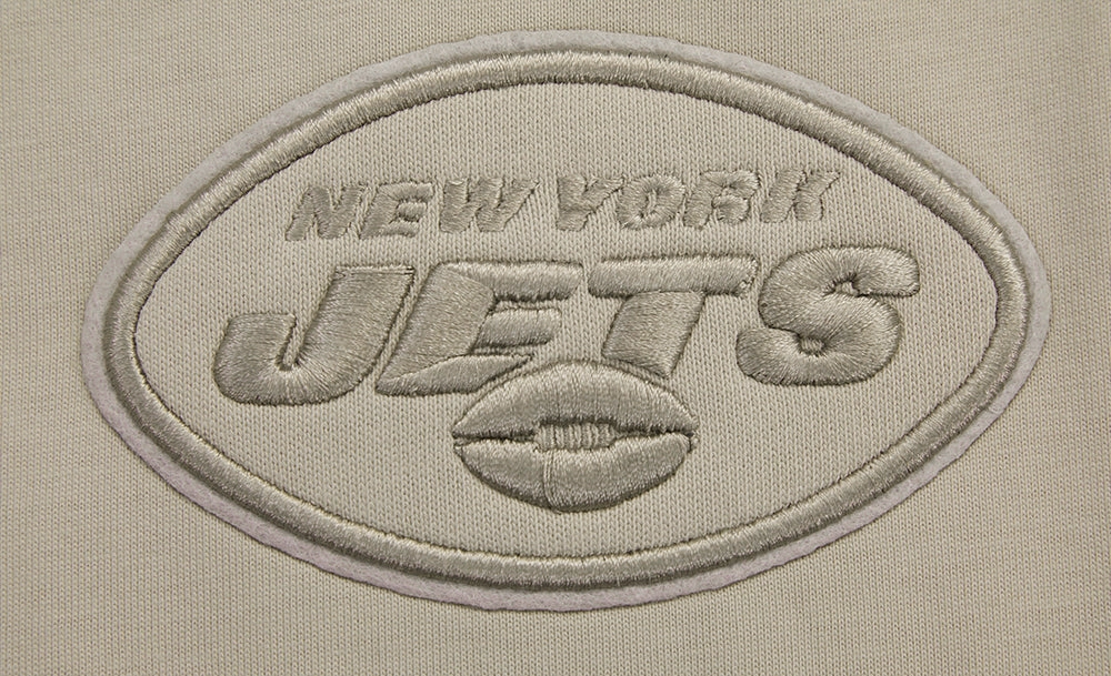 NFL NEW YORK JETS NEUTRAL COTTON JERSEY DROP SHOULDER TEE (TAUPE)