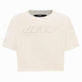 NFL NEW YORK JETS NEUTRAL WOMEN'S BOXY TEE (EGGSHELL)