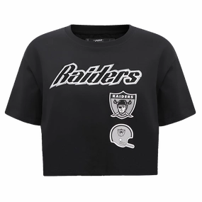 NFL OAKLAND RAIDERS RETRO CLASSIC WOMEN'S BOXY TEE (BLACK)
