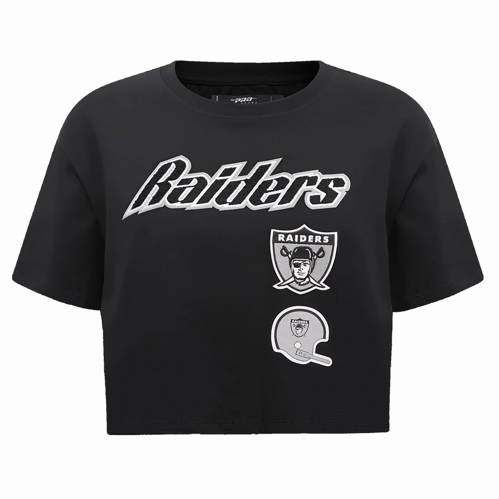 NFL OAKLAND RAIDERS RETRO CLASSIC WOMEN'S BOXY TEE (BLACK)