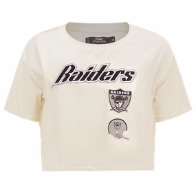 NFL OAKLAND RAIDERS RETRO CLASSIC WOMEN'S BOXY TEE (EGGSHELL)