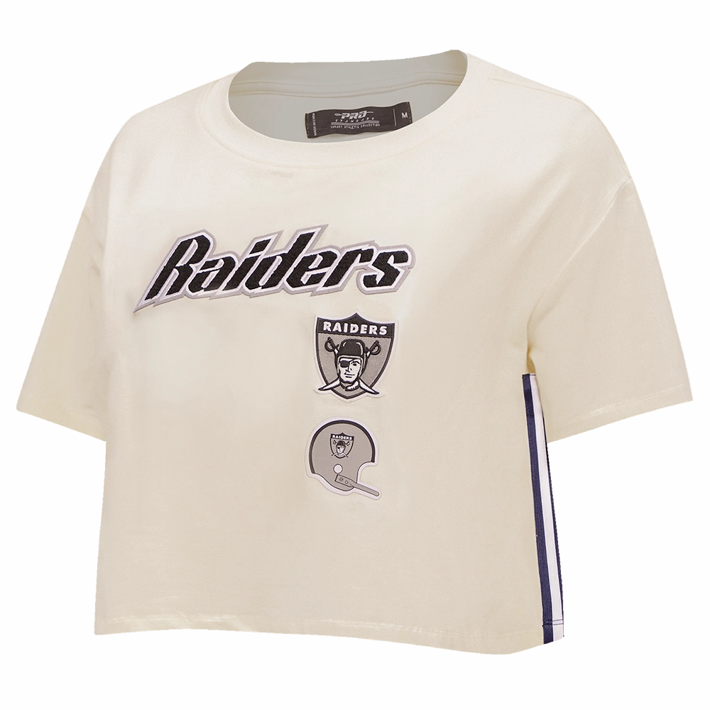 NFL OAKLAND RAIDERS RETRO CLASSIC WOMEN'S BOXY TEE (EGGSHELL)