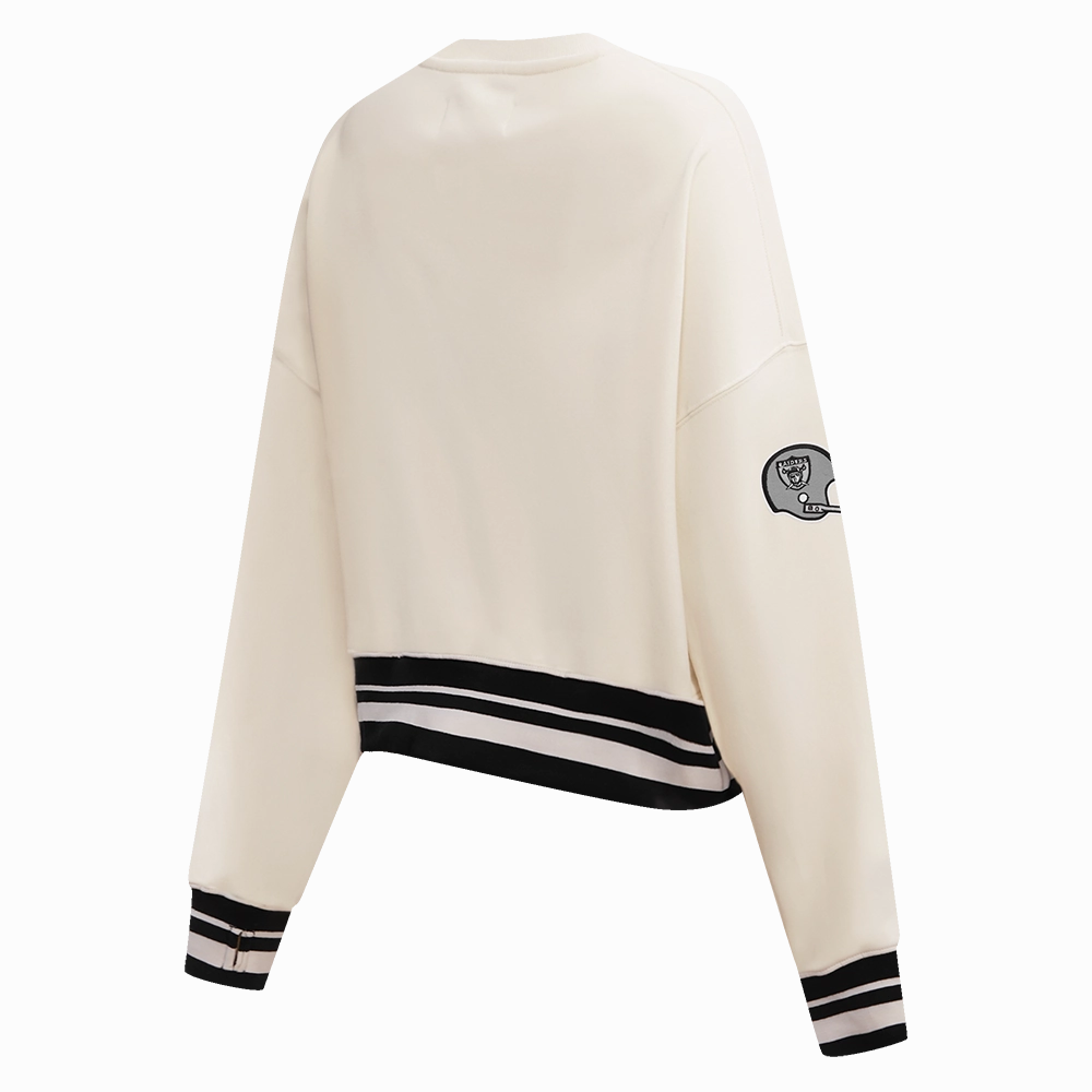 NFL OAKLAND RAIDERS RETRO CLASSIC WOMEN'S CREWNECK (EGGSHELL/ BLACK)