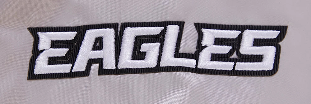 NFL PHILADELPHIA EAGLES BIG LOGO NO FILL MEN'S SATIN JACKET (SILVER)