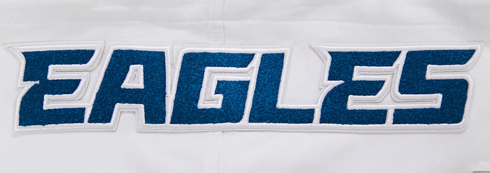 NFL PHILADELPHIA EAGLES CLASSIC CHENILLE MEN'S DOUBLE KNIT PULLOVER HOODIE (WHITE)