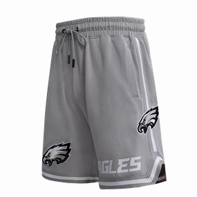 NFL PHILADELPHIA EAGLES CLASSIC CHENILLE MEN'S DOUBLE KNIT SHORT (GRAY)